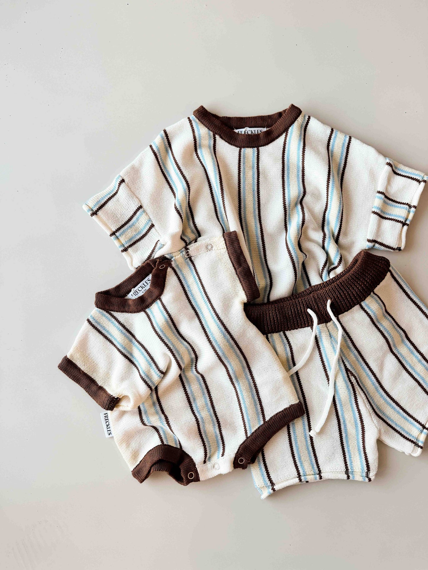 Retro Stripe Shorts - Azure