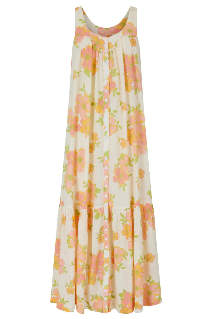 Juliette Button Down Maxi Dress - Bloom