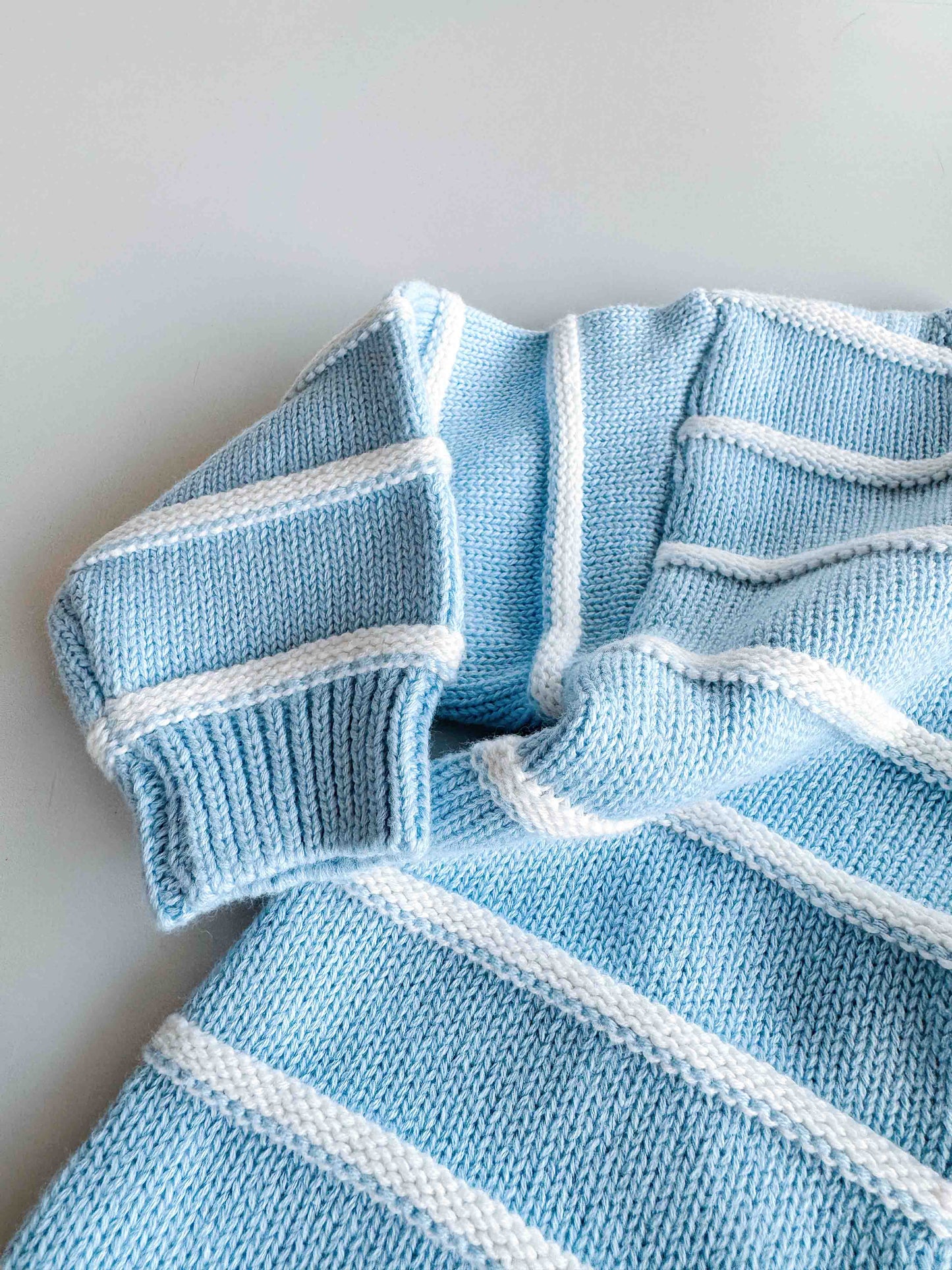 Raised Stripe Full Romper - Arctic