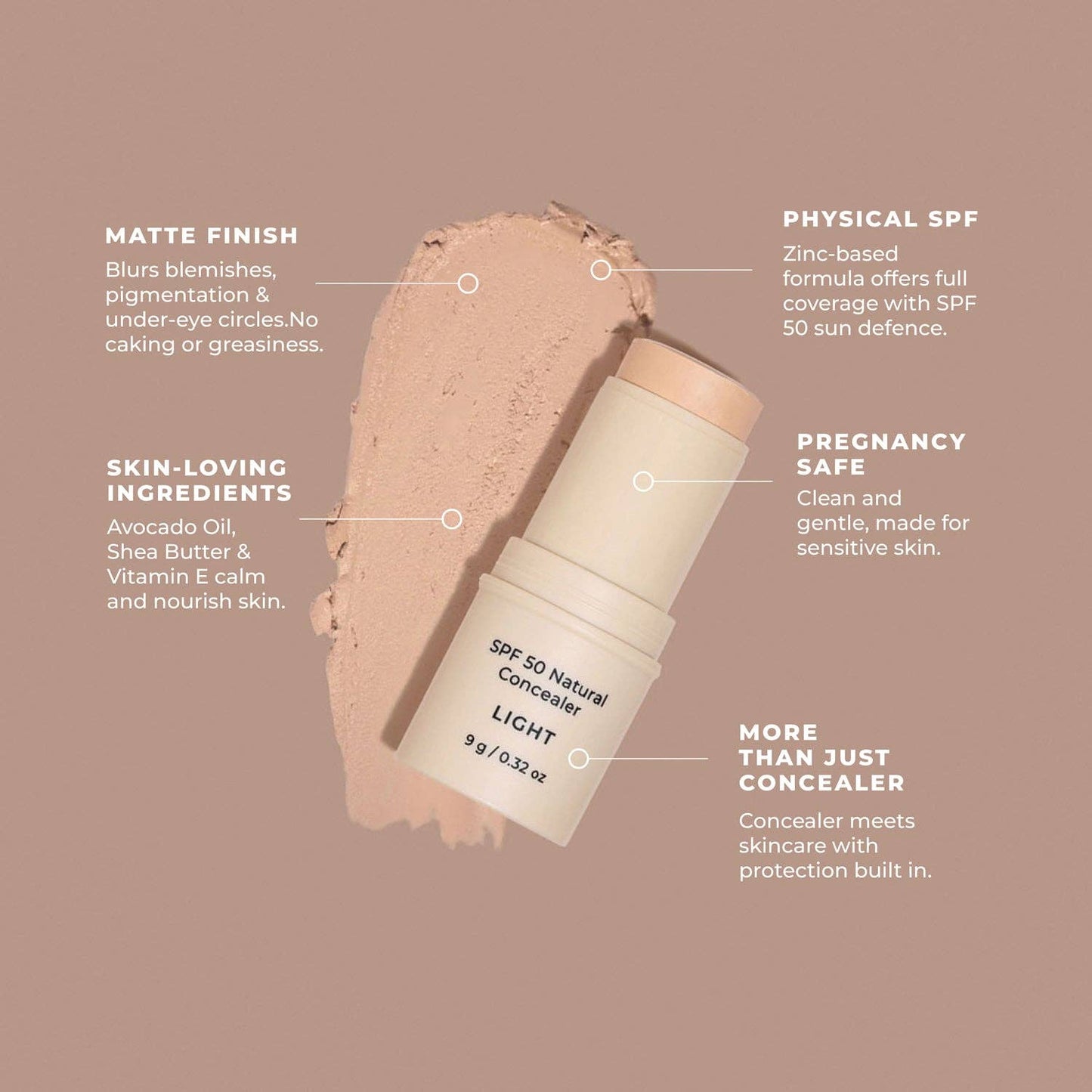 SPF 50 Natural Concealer: Medium-Dark