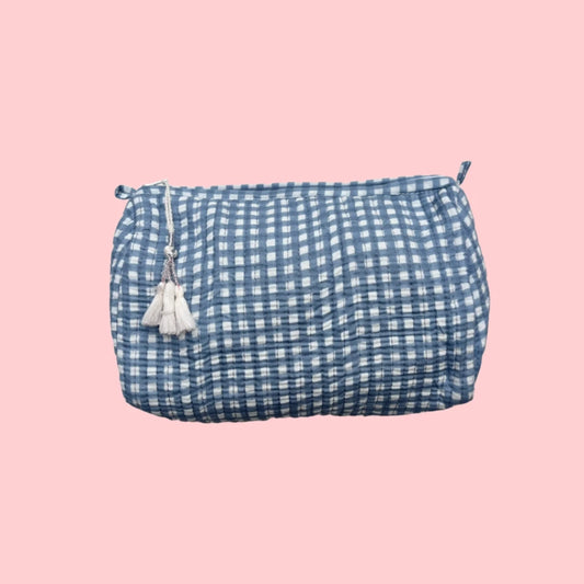 Cosmetic Bag - Blue Gingham