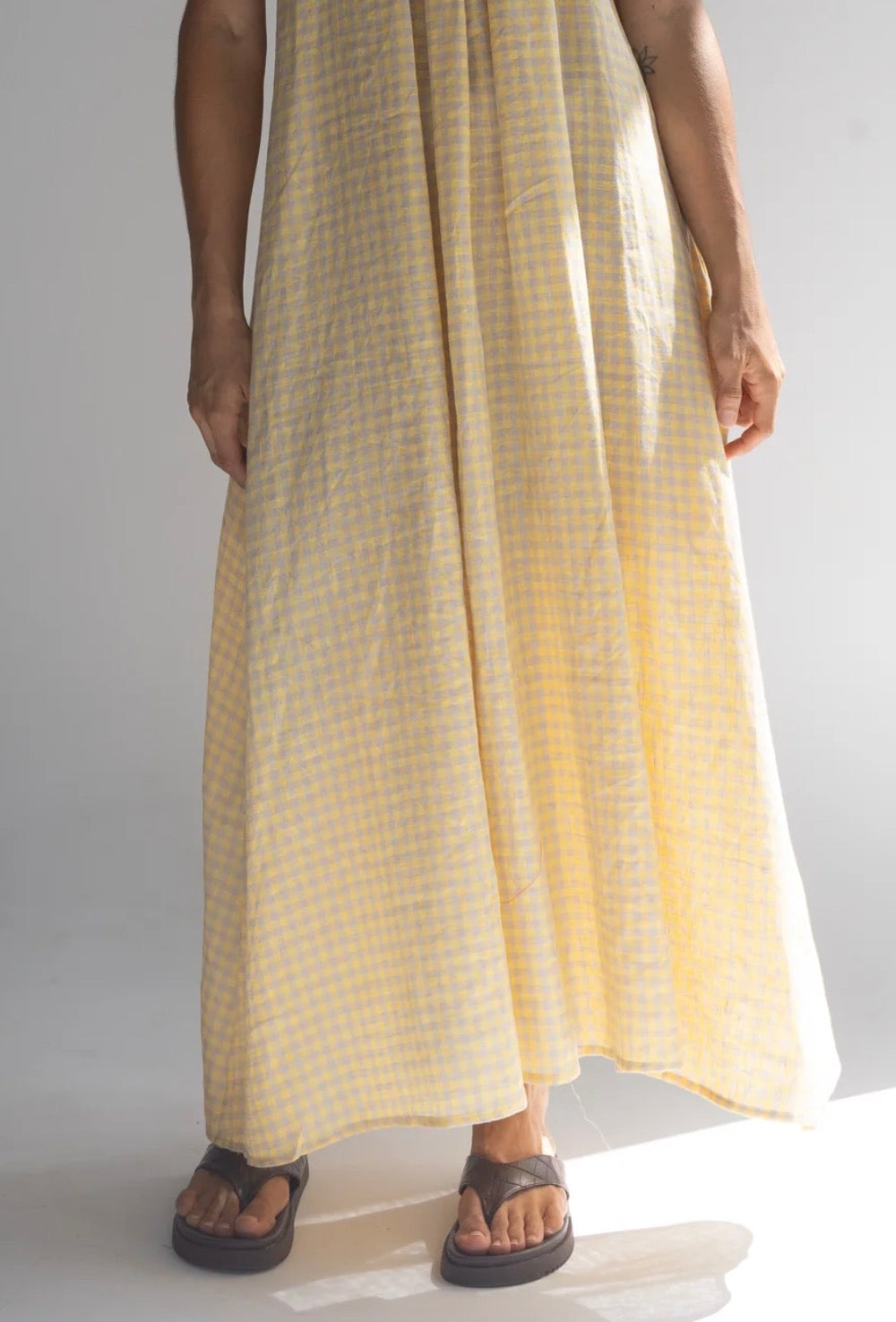 Locolinen Maxi Dress Butter check