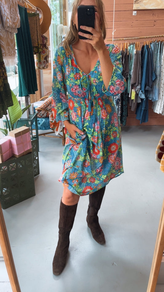 RENEW | Aqua Paisley Dress - Size S