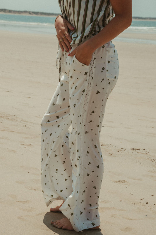 Matlack Pant - White Ditsy