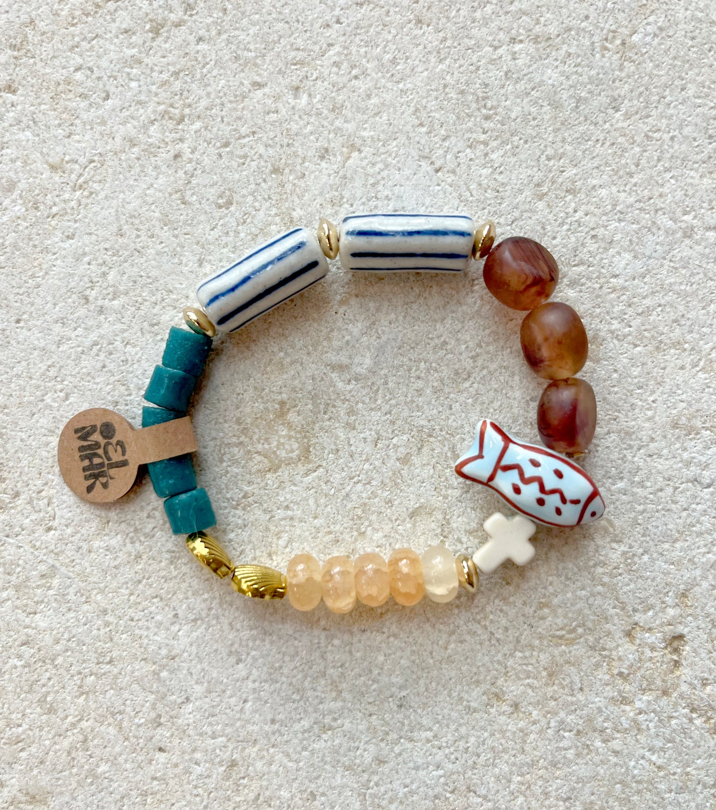 El Mar Ceramic and Gemstone Bracelet