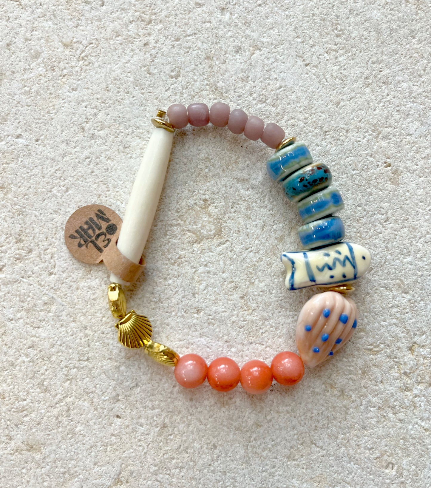 El Mar Ceramic and Gemstone Bracelet