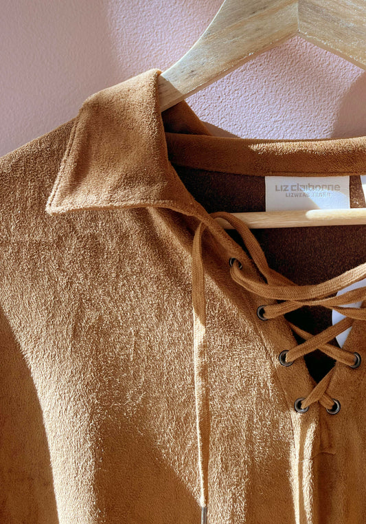 RENEW | Liz Claiborne Suede Look Top