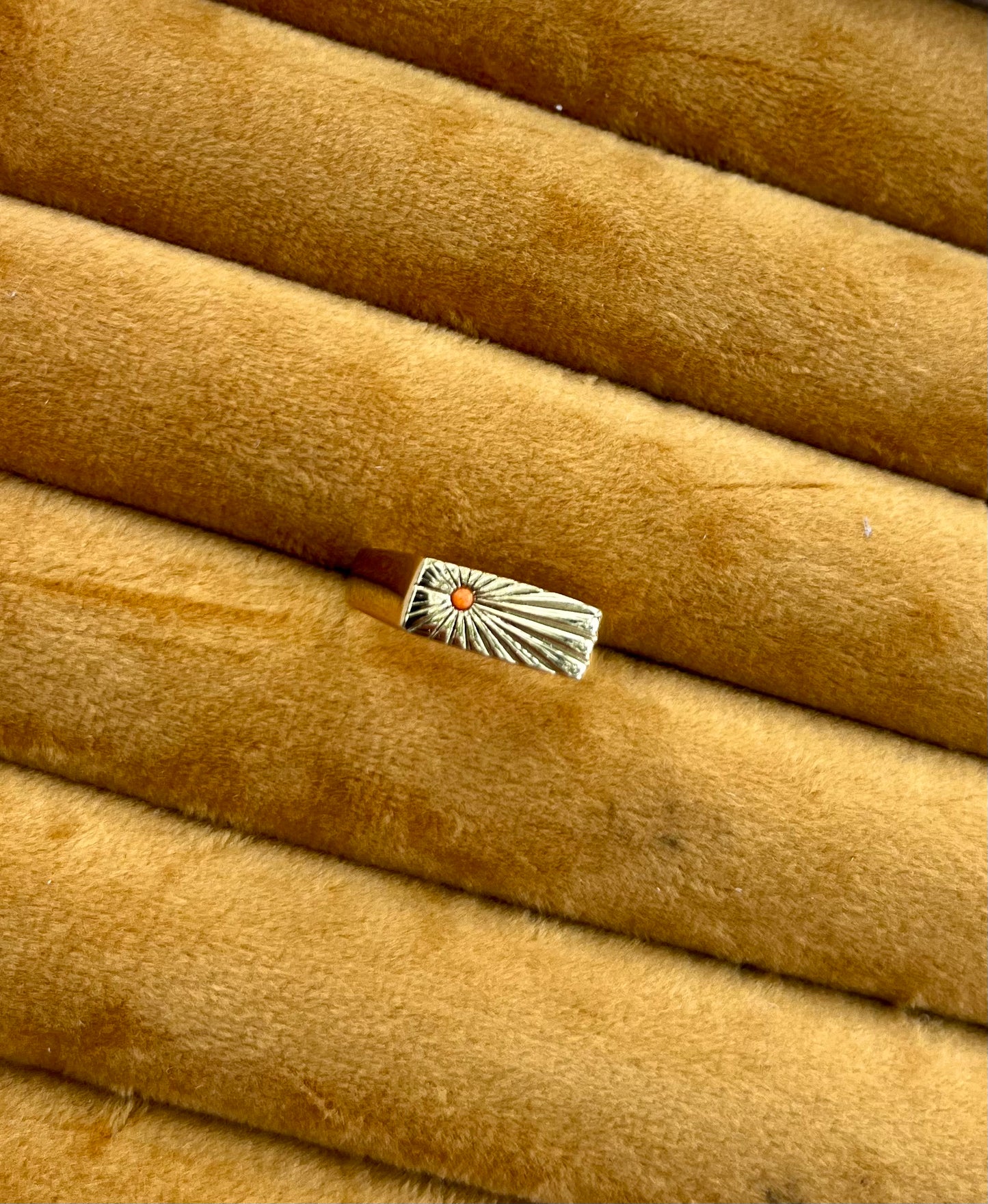 Sunrise Ring - Orange Opal & 18K Gold Plated
