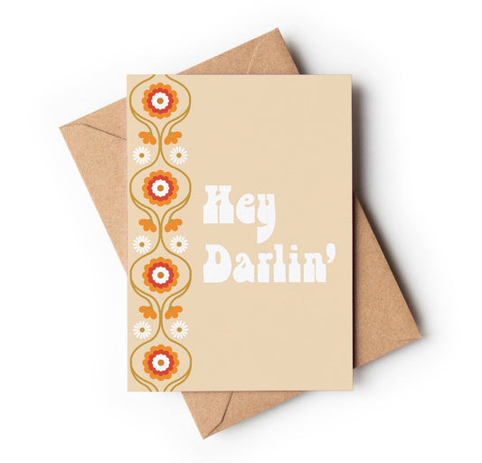 Hey Darlin' Greeting-Vintage Retro Style Greeting Card