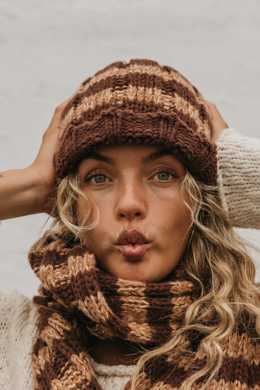 Striped Knitted Beanie | UNISEX