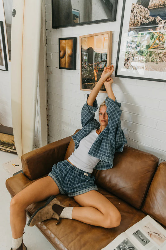 Weston Checkered Denim Jacket | Unisex