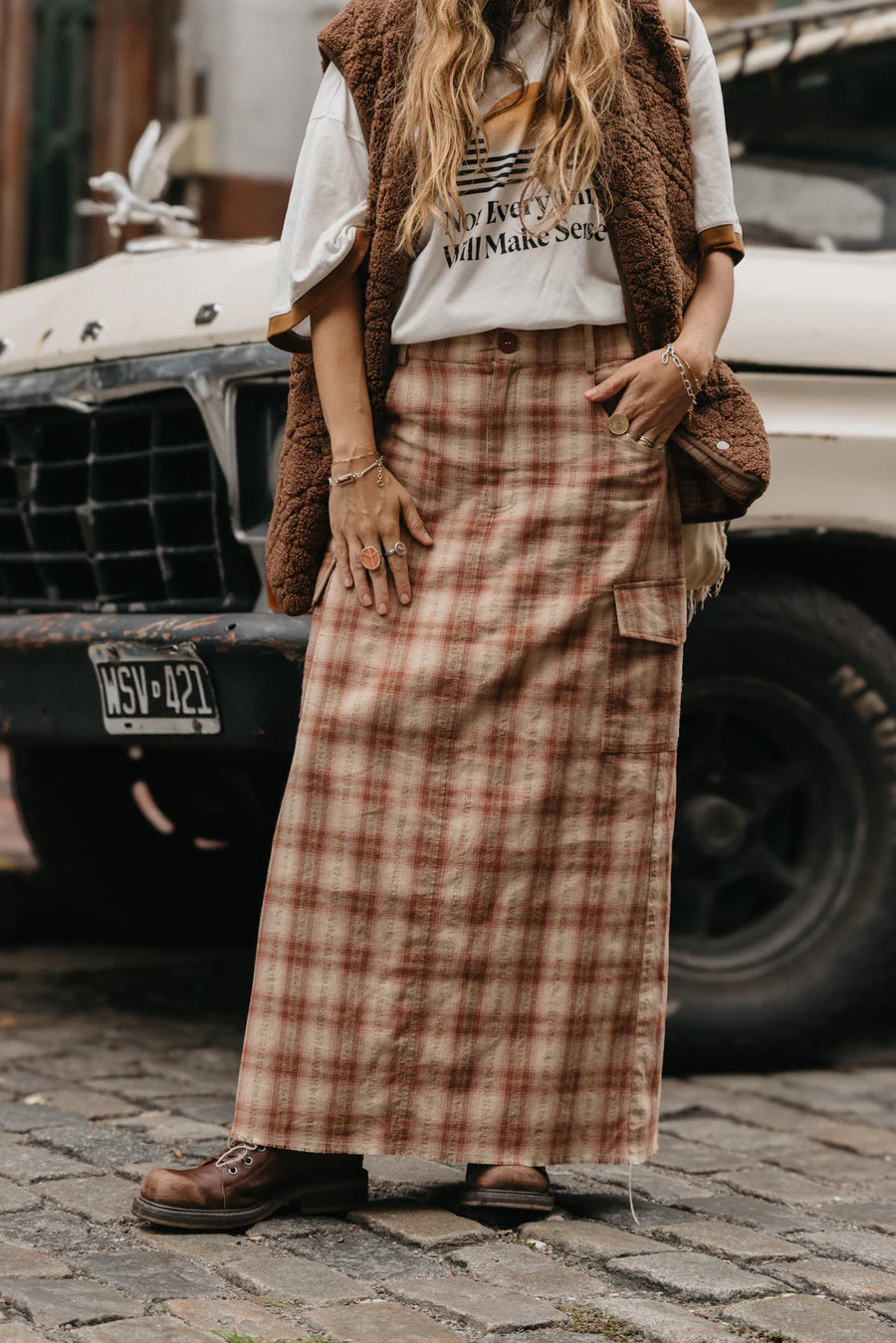 Benson - Plaid Maxi Skirt