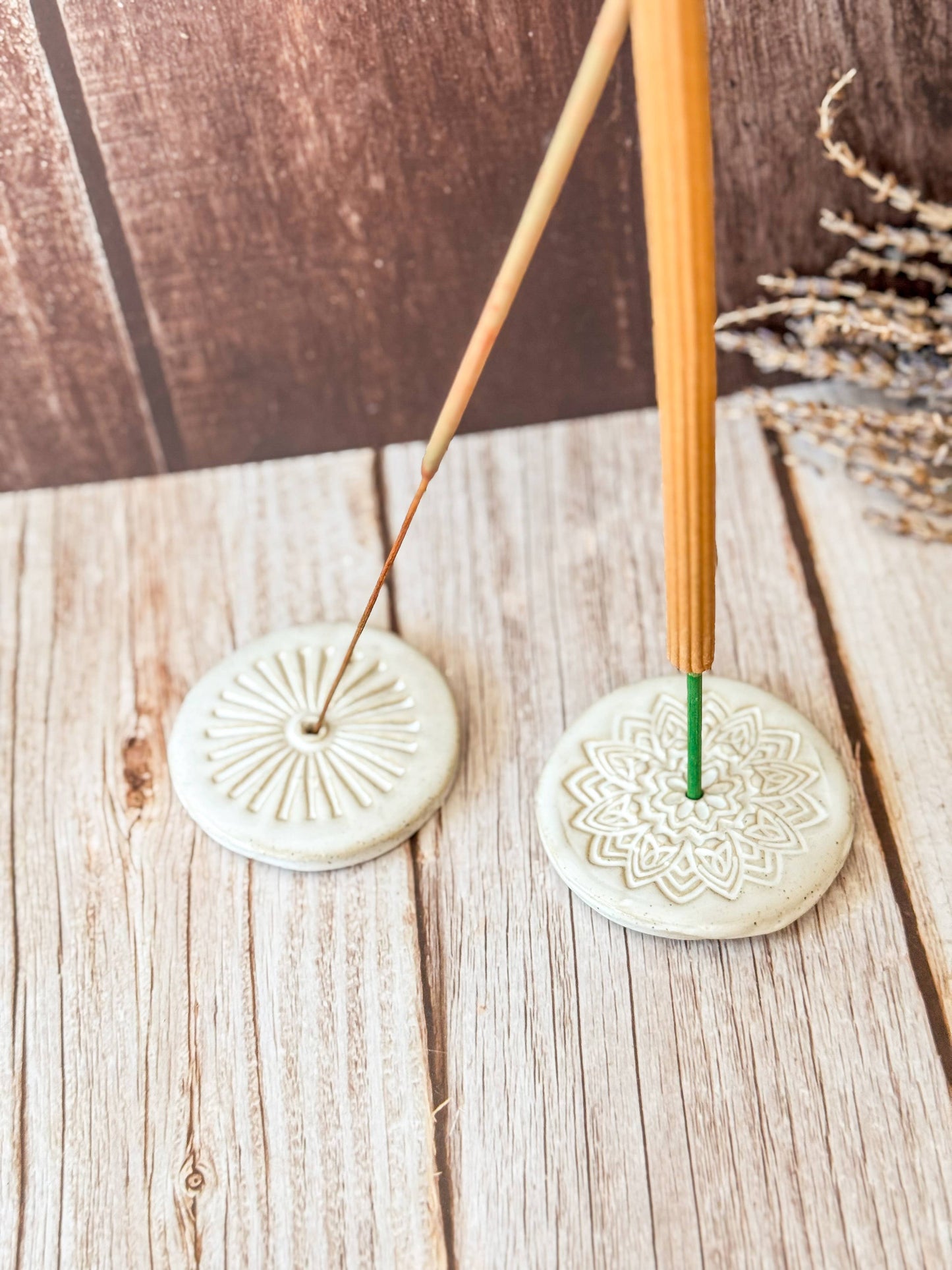 Handmade Ceramic Incense Holder: Sun