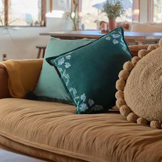 Hemp Cushion Cover - Teal