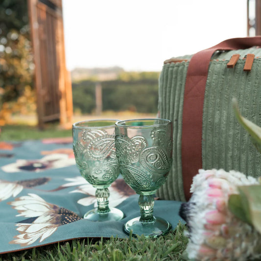 Goblet Glasses Green - Set of 2