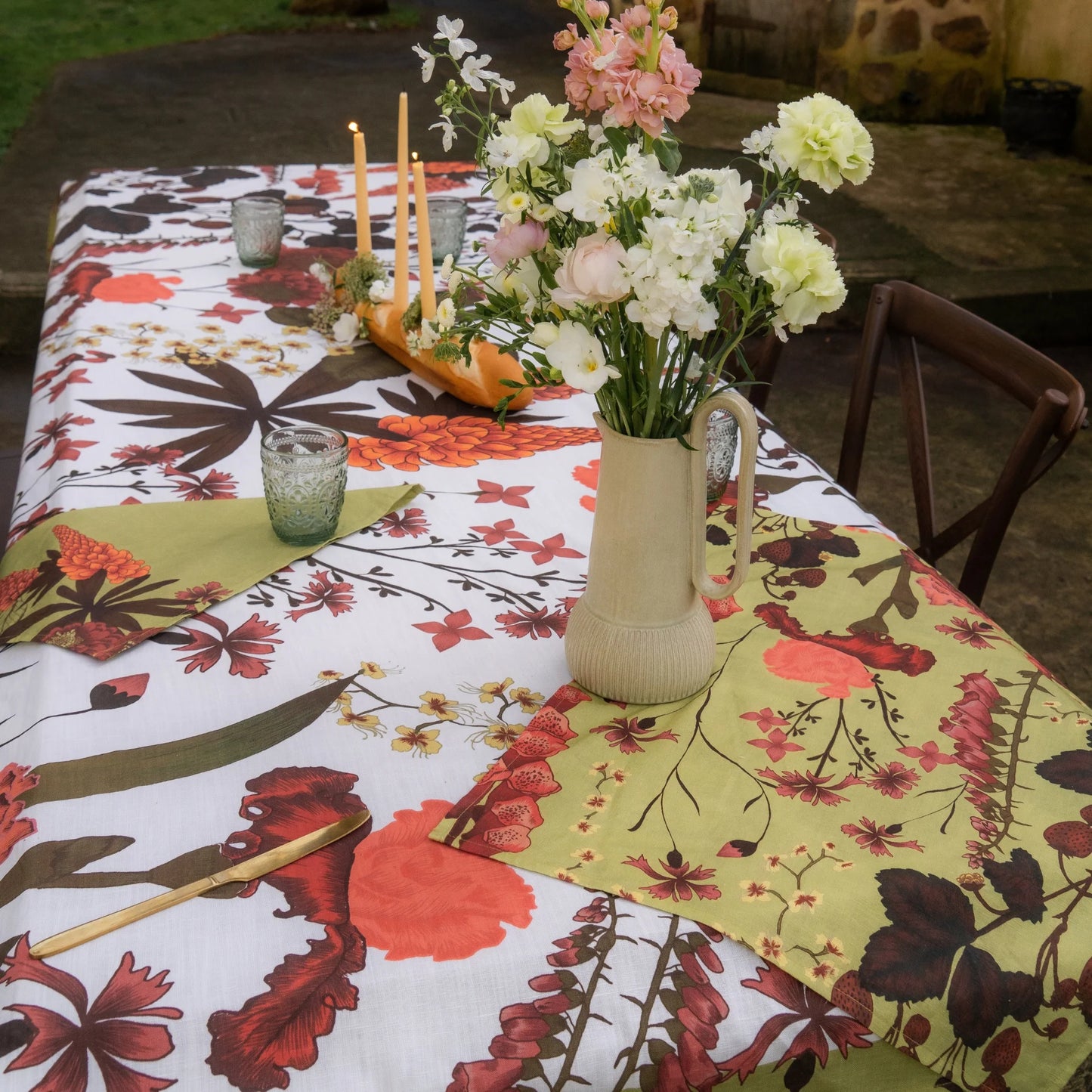 Flourish Tea Towel - Matcha