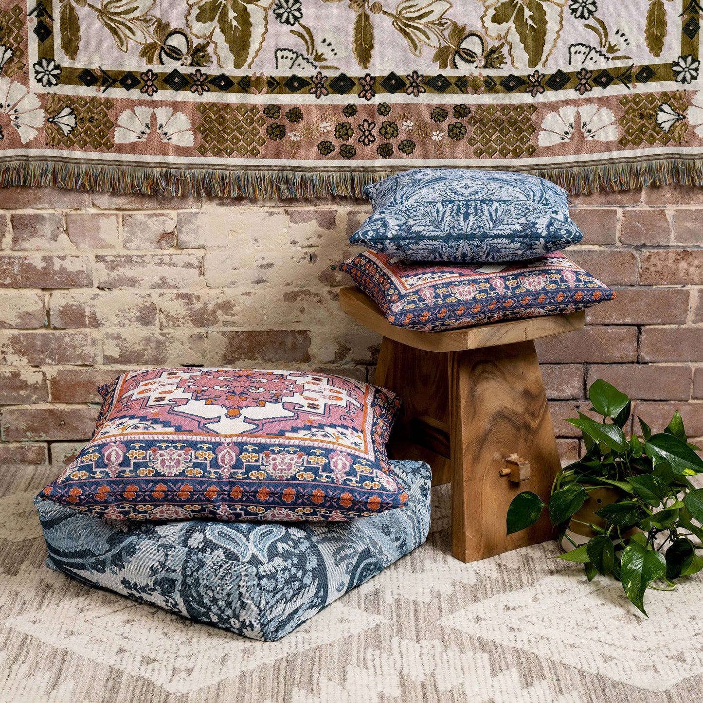 'Strawberry Fields' Woven Scatter Cushion Cover