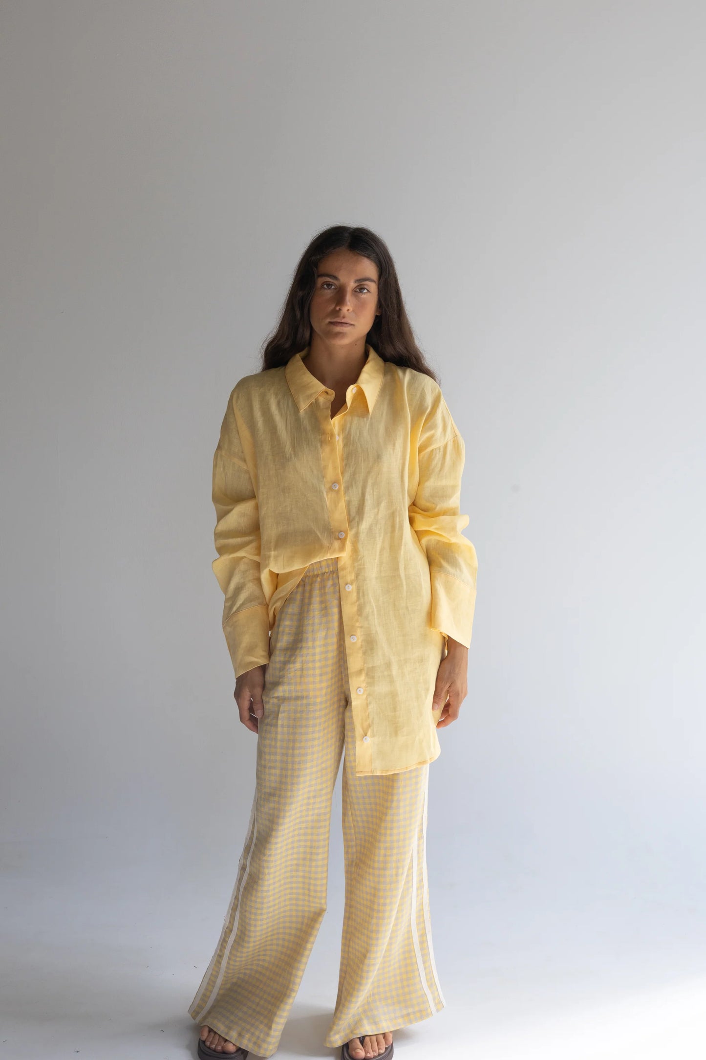 Linen Pant - Butter Check