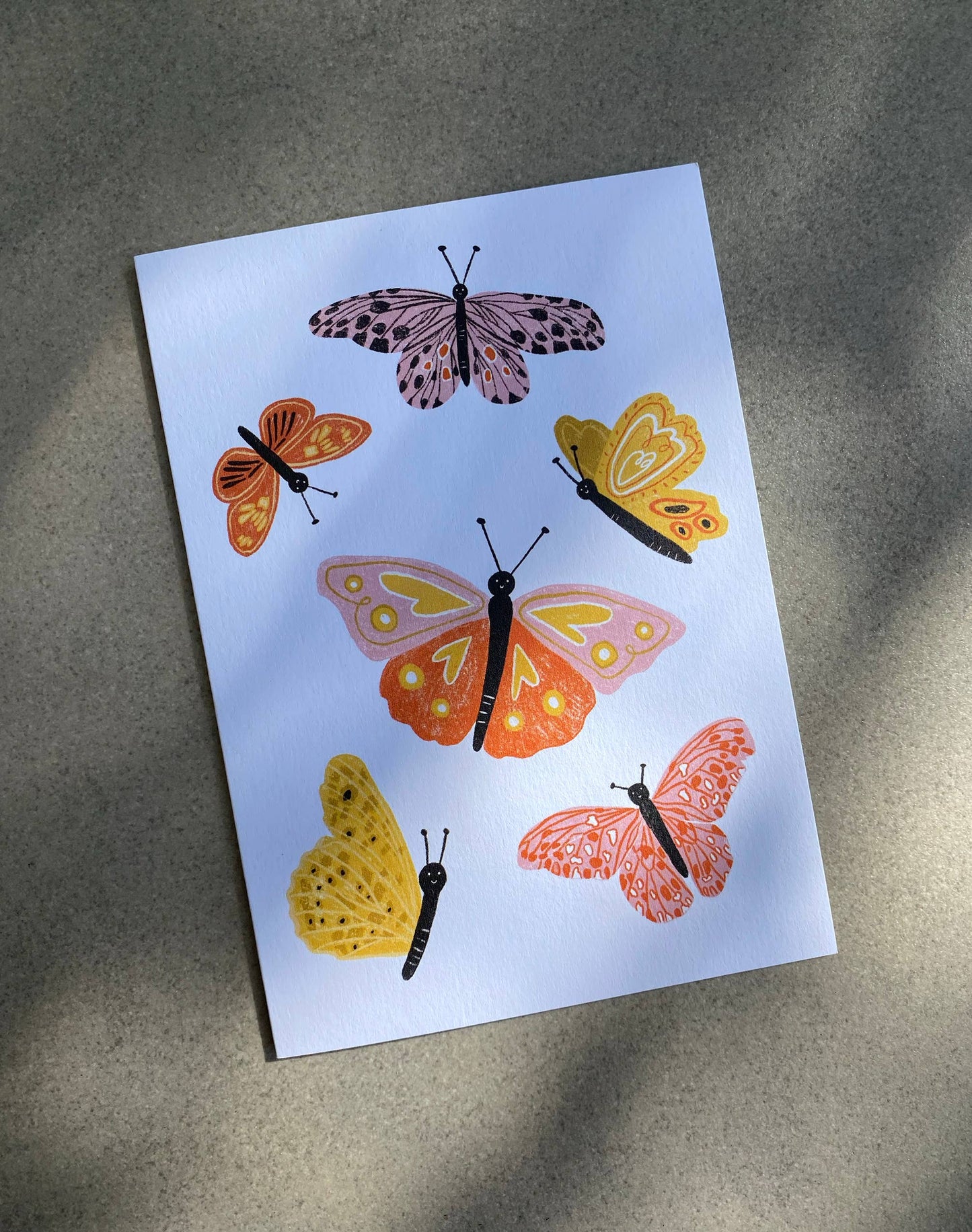 Butterflies Card - Illustrated Butterfly Everyday Blank Card