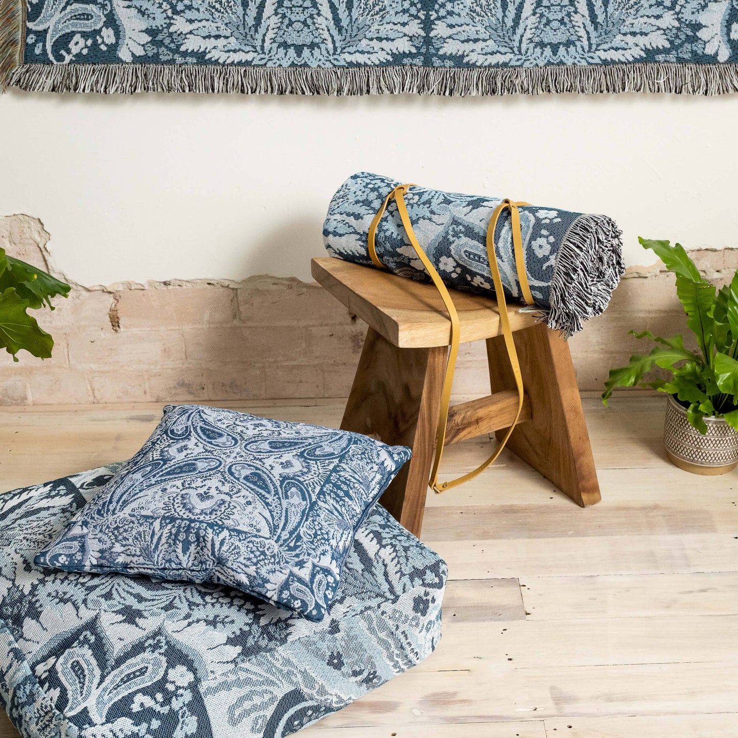 'Yesterday' Woven Scatter Cushion Cover: 45cm x 45cm