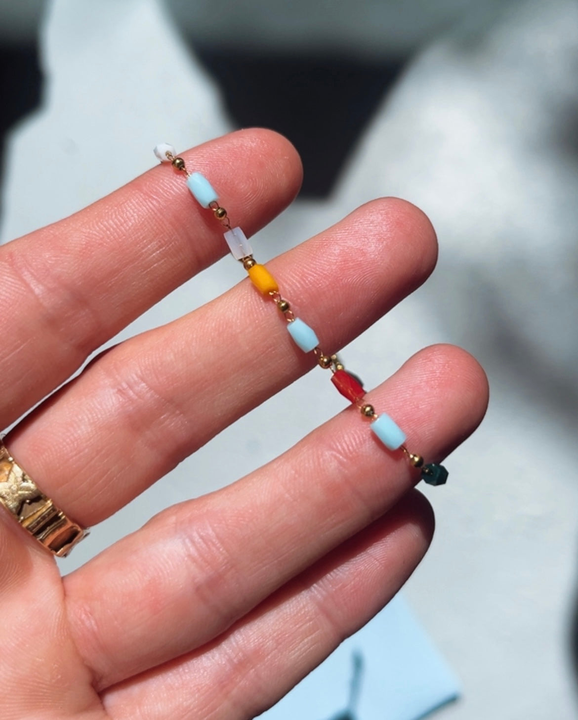 Alesi Dainty Column Bracelet - Multi Coloured