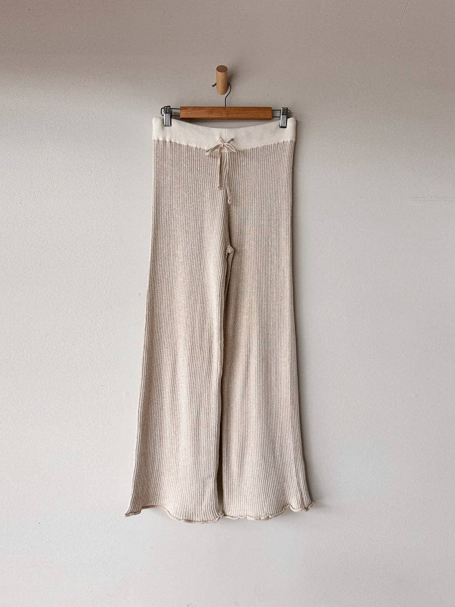 Women's Fine Rib Pants - Sand