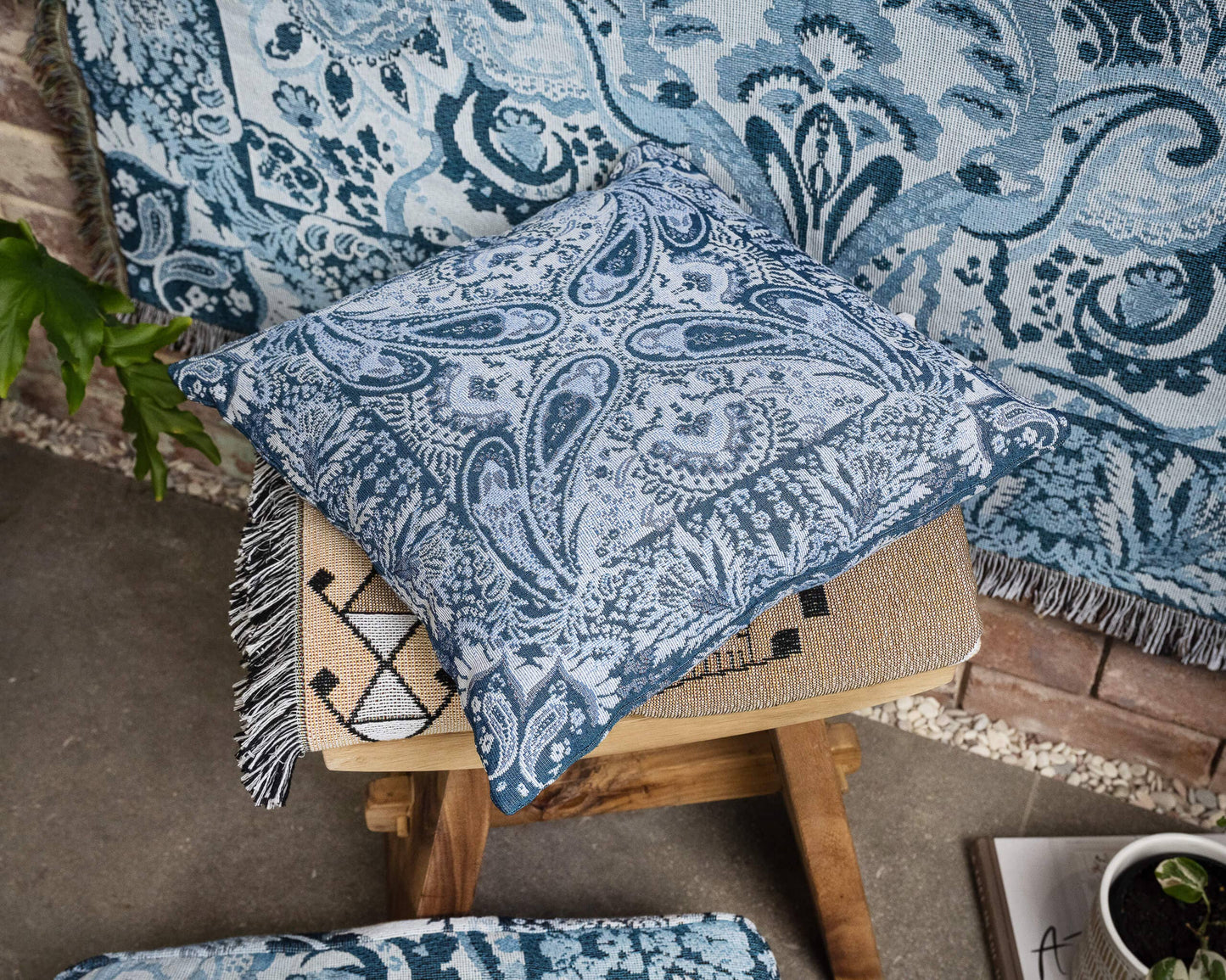 'Yesterday' Woven Scatter Cushion Cover: 45cm x 45cm