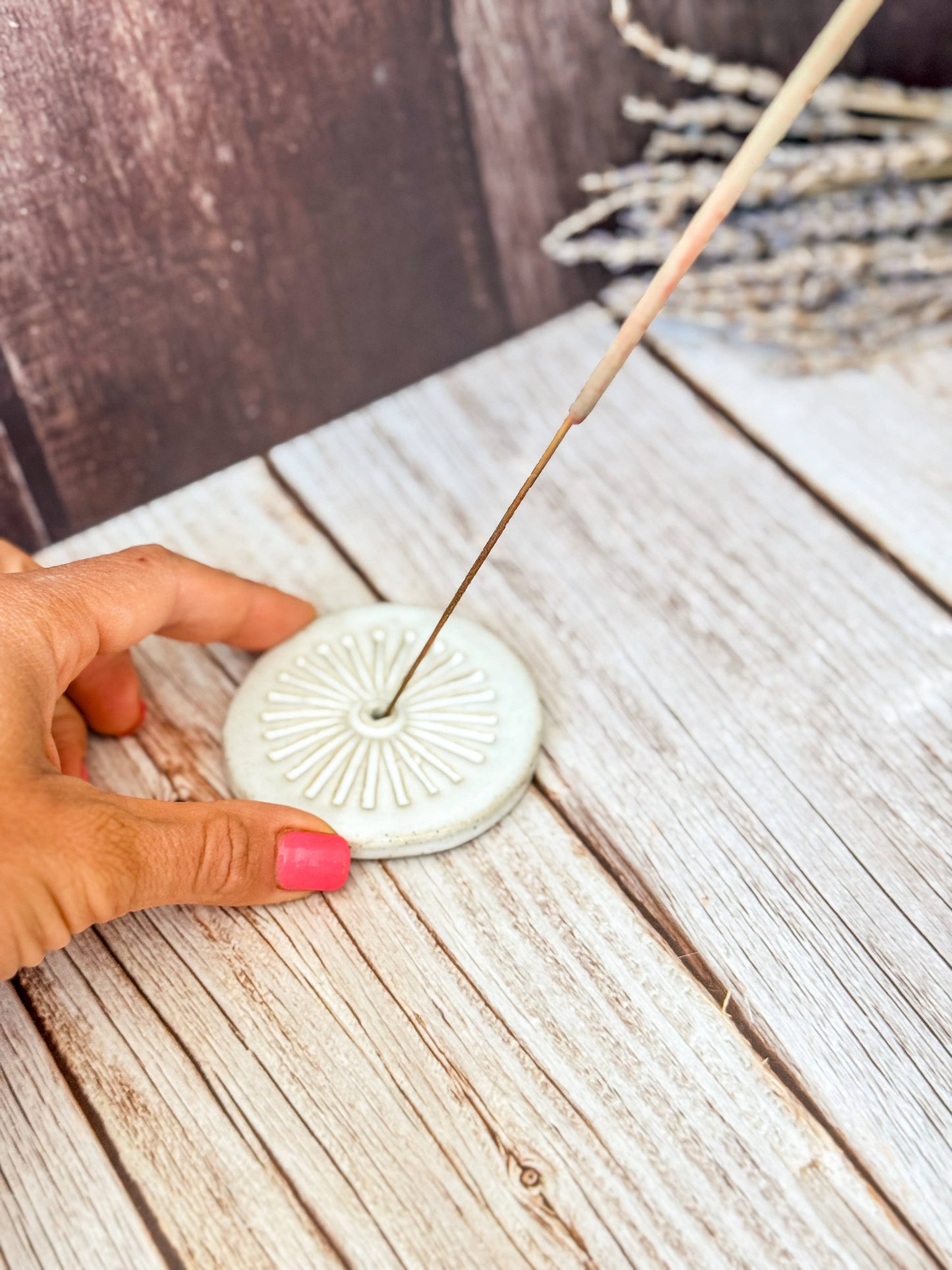 Handmade Ceramic Incense Holder: Sun