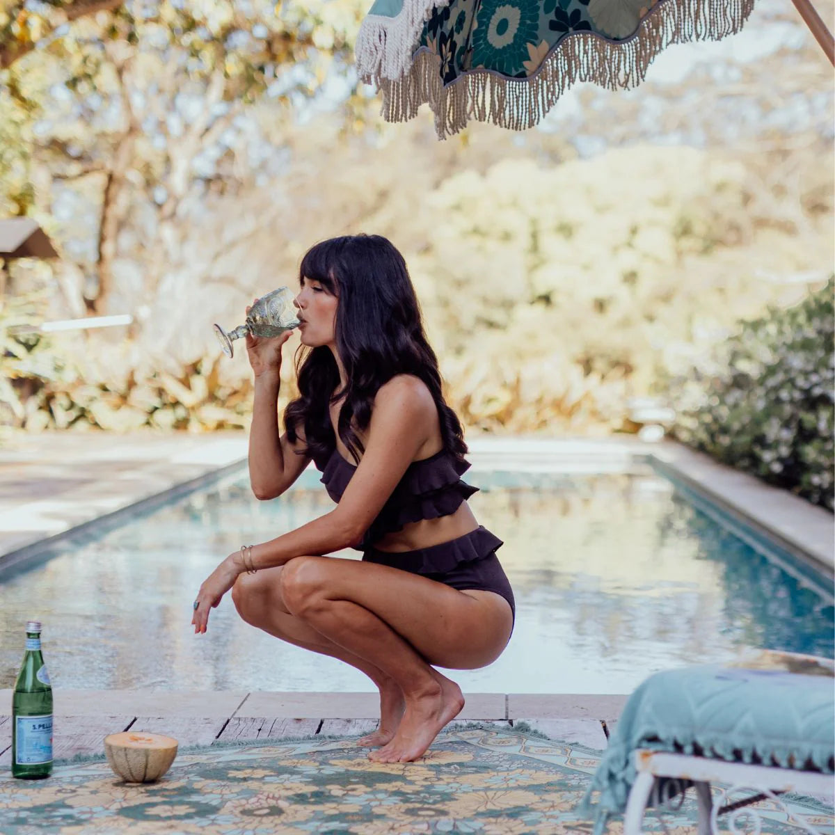 Goblet Glasses Green - Set of 2