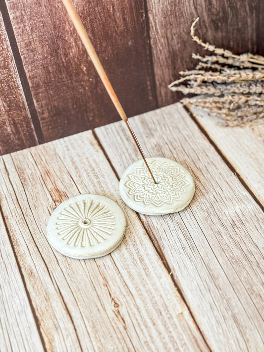 Handmade Ceramic Incense Holder: Mandala