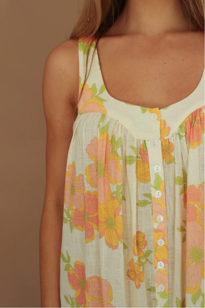 Juliette Button Down Maxi Dress - Bloom