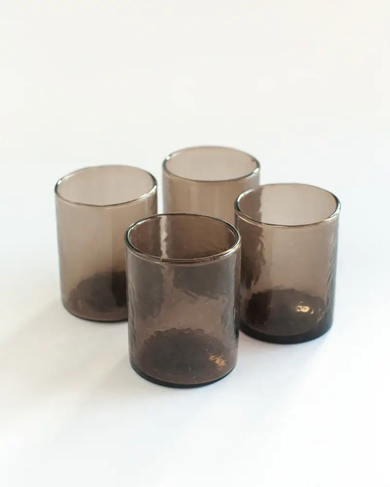 Handblown Hammered Glasses | Set of 4: Amber