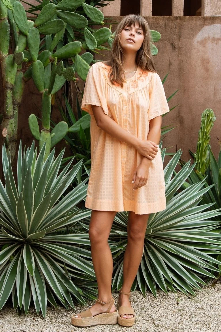 Betty Embroidered Smock Dress