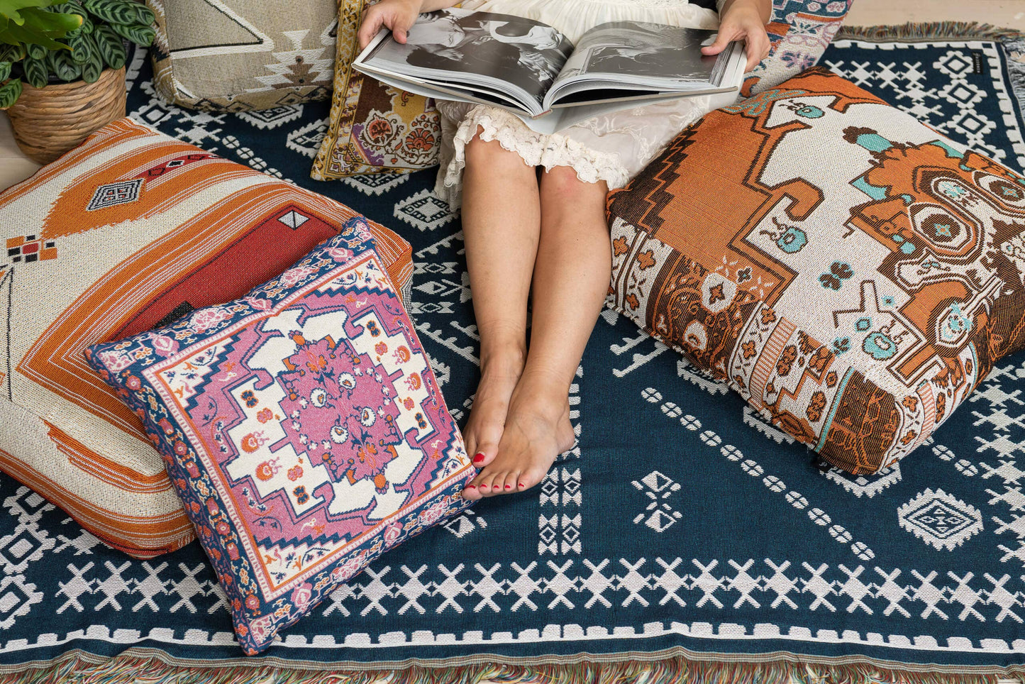 'Strawberry Fields' Woven Scatter Cushion Cover
