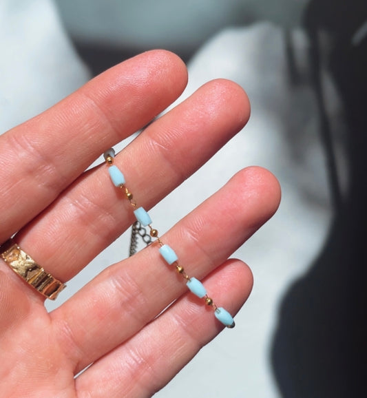 Alesi Dainty Column Bracelet - Baby Blue