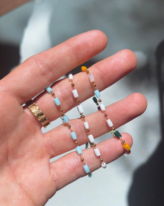 Alesi Dainty Column Bracelet - Multi Coloured