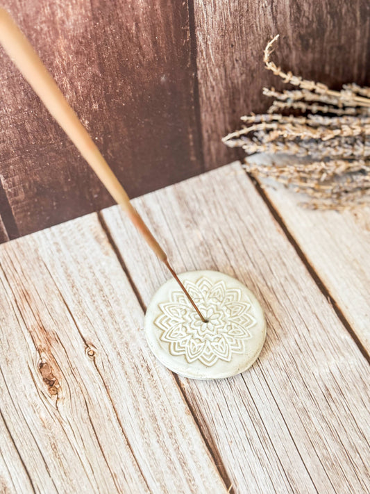 Handmade Ceramic Incense Holder: Mandala