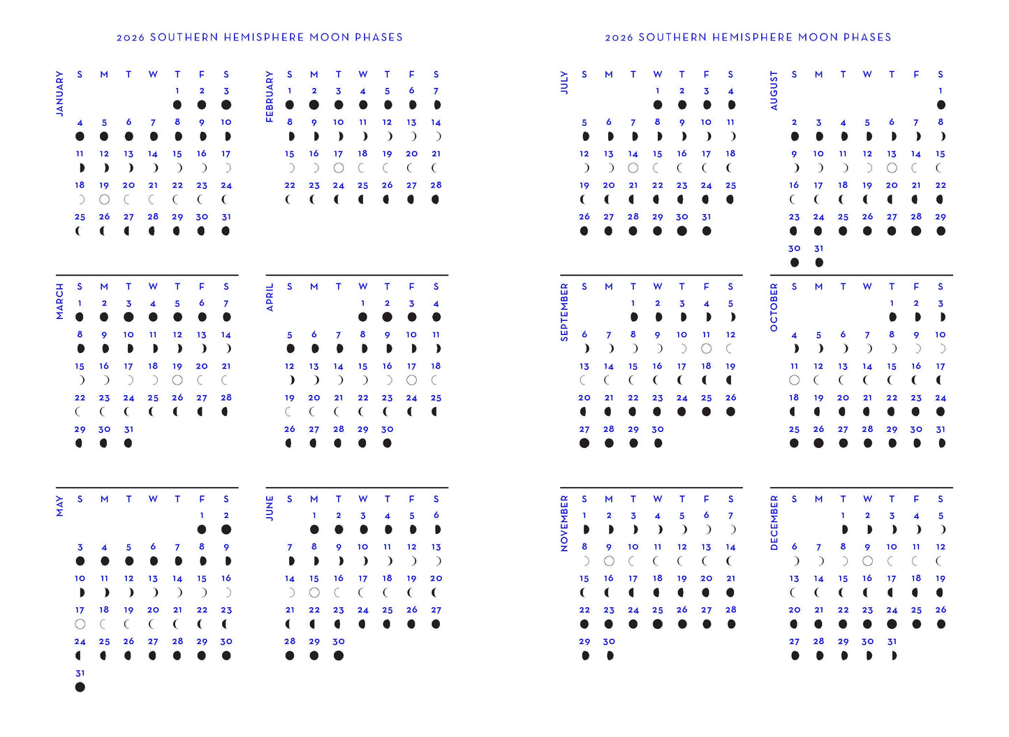 2026 Astrology Diary -  Southern Hemisphere