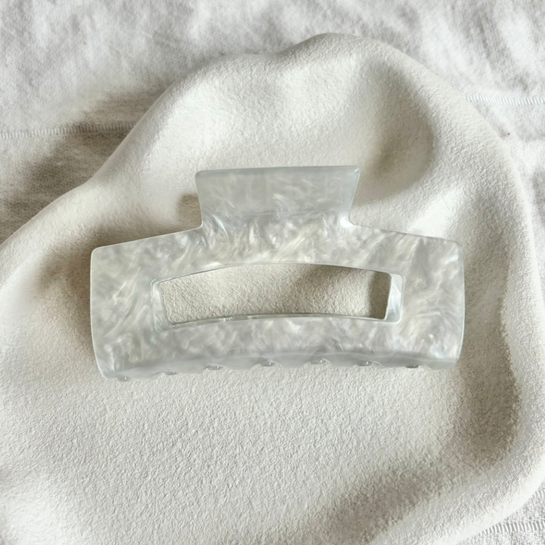 Marble Hair Clip - Light Blue