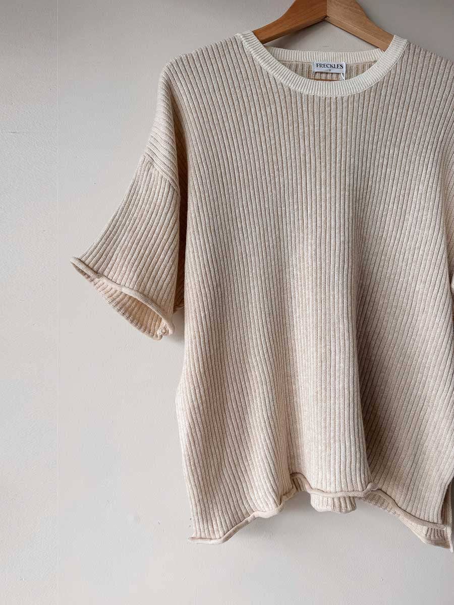 Women's Fine Rib Top - Sand