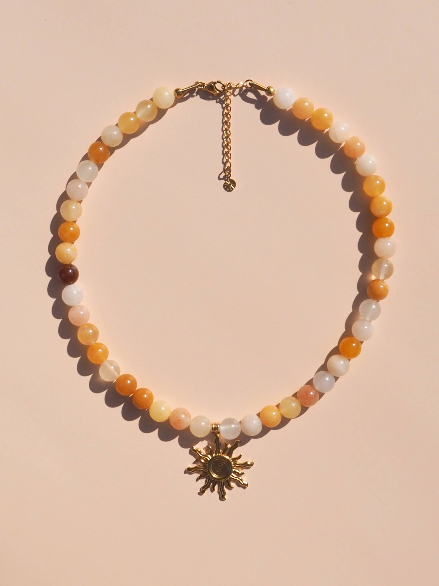 Sun Yellow Multi Beaded Gemstone Necklace