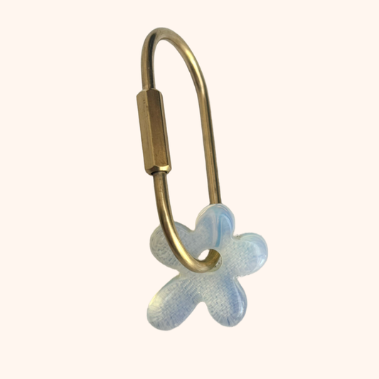 Crystal Flower Keyring - Opalite