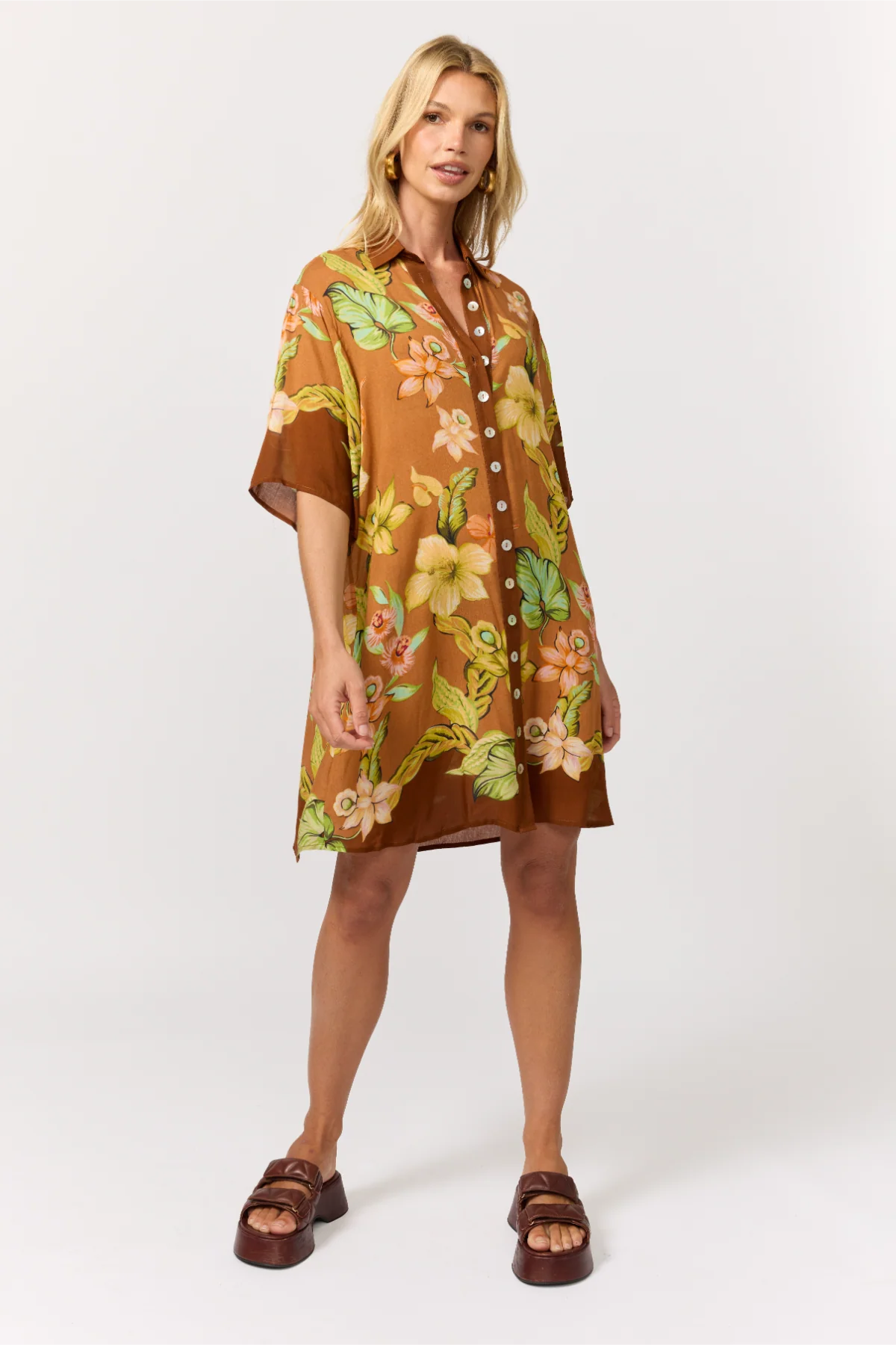 Lois Shirt Dress - Marigold