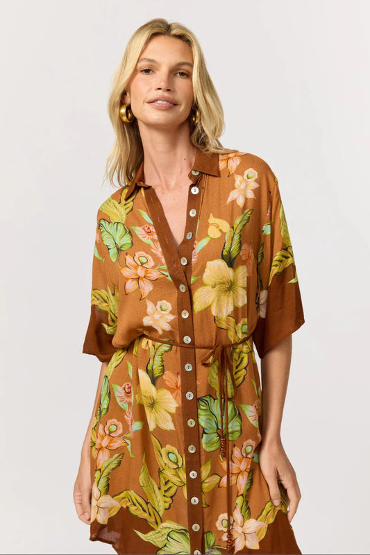 October - Lois Shirt Dress - Marigold