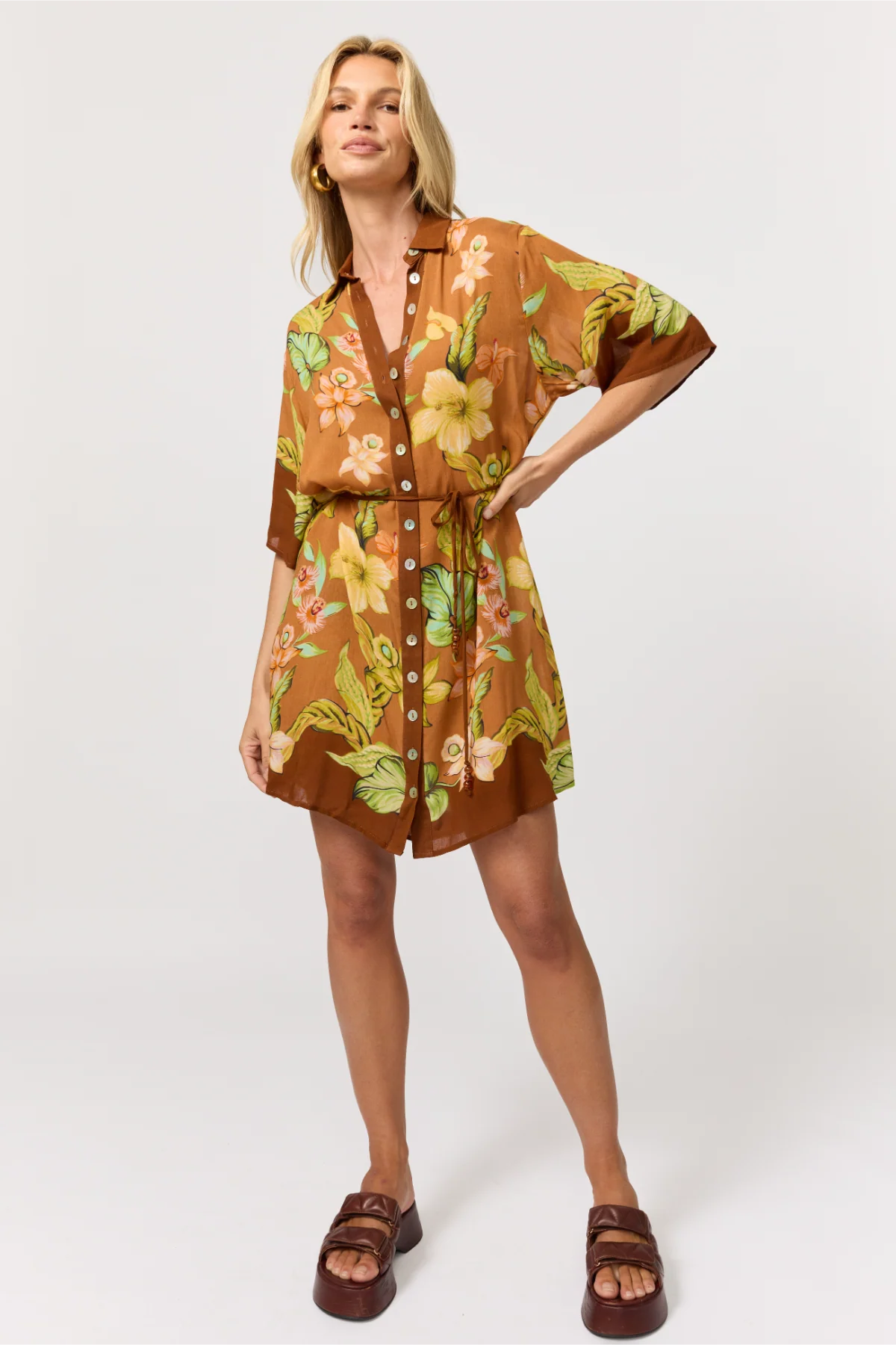 Lois Shirt Dress - Marigold
