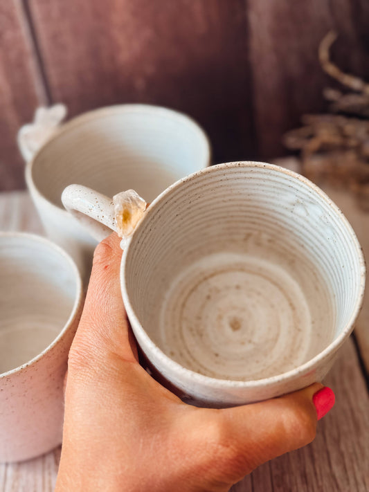 Handmade Ceramic Mug with Crystal Detail