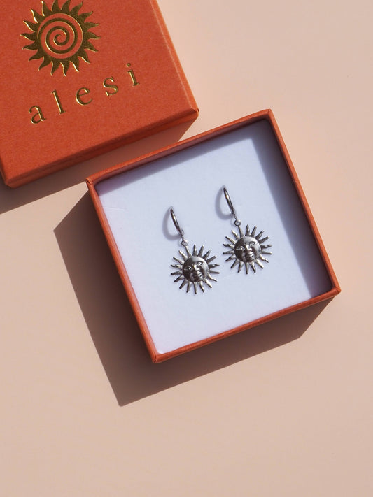 Silver Sun Earrings