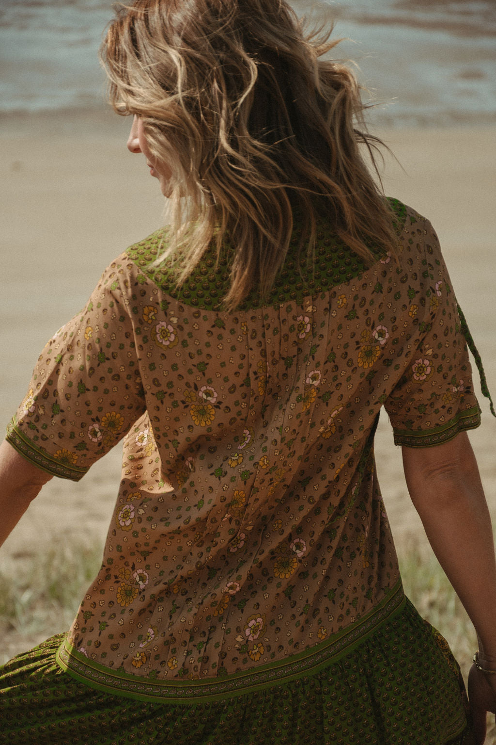 Elizabeth Midi Dress - Olive Multi