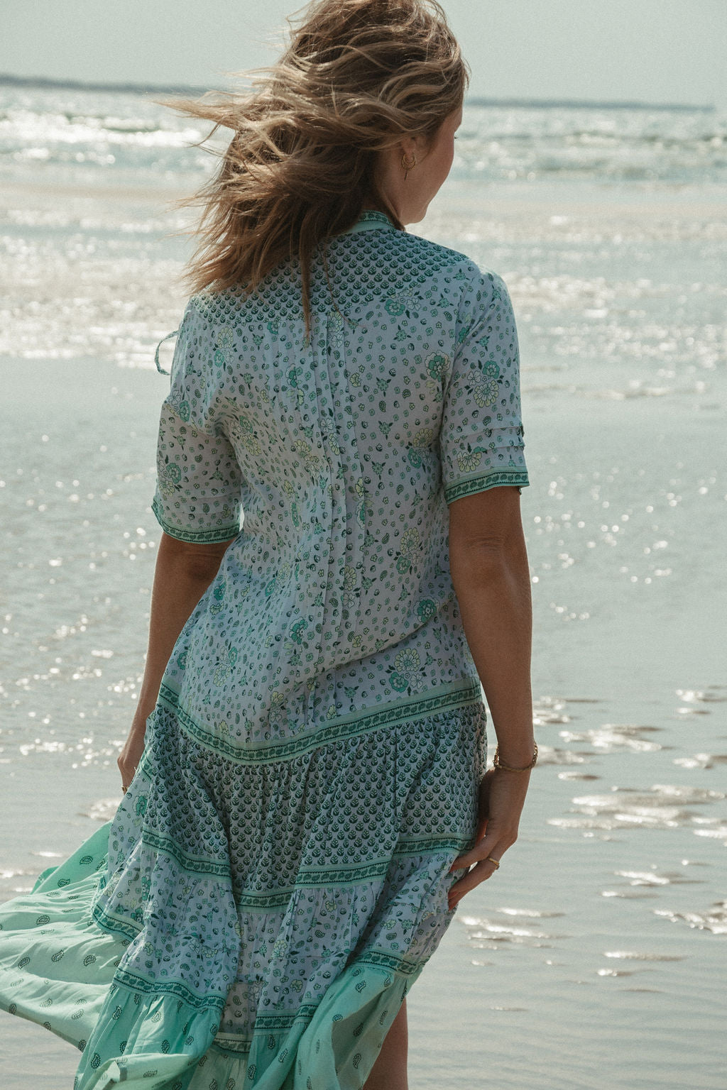 Elizabeth Midi Dress -  Aqua Multi