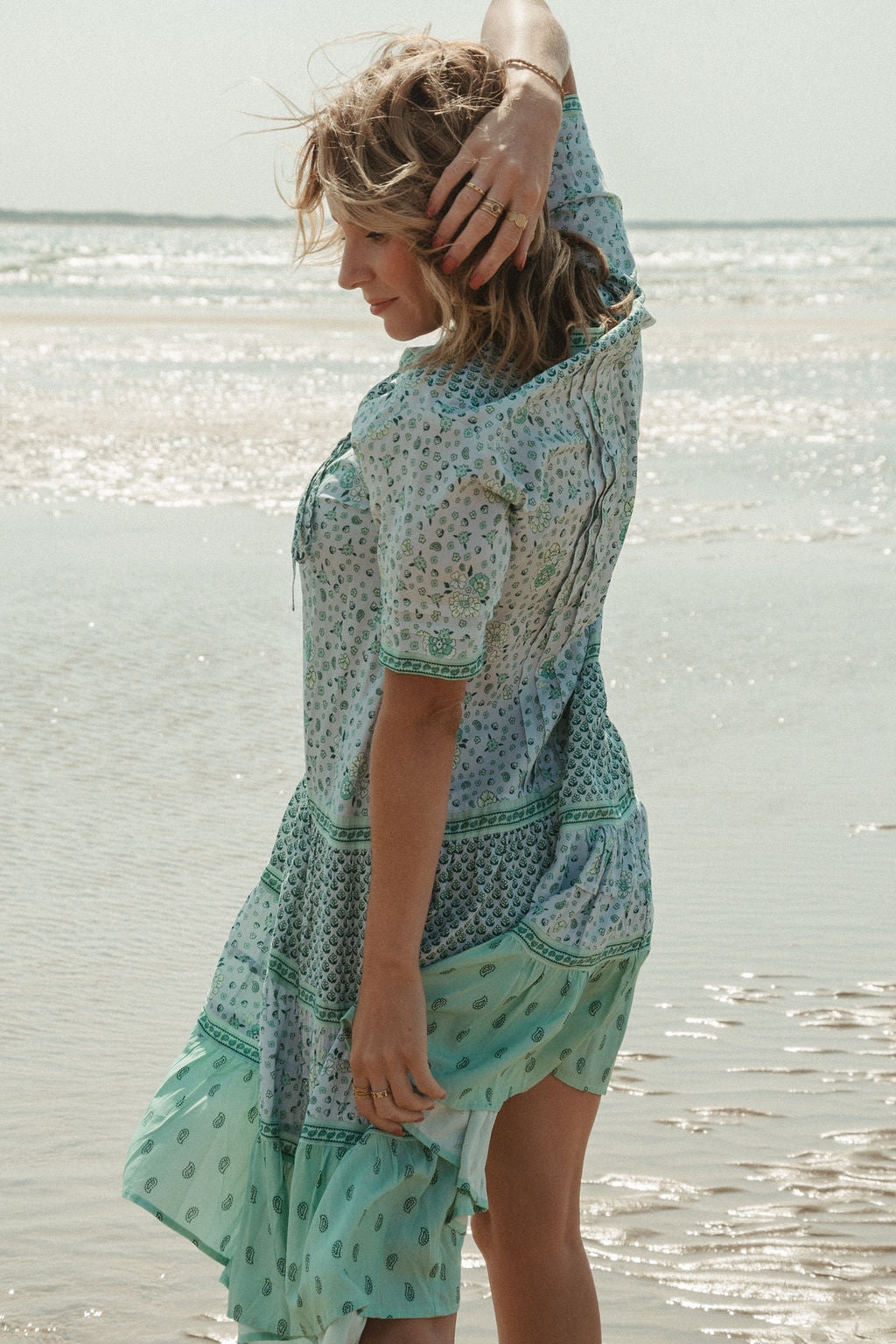 Elizabeth Midi Dress -  Aqua Multi